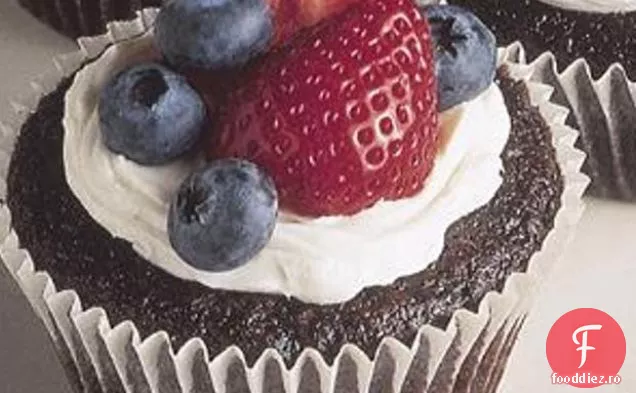 Cupcakes Cu Ciocolată Roșie, Albă Și Albastră