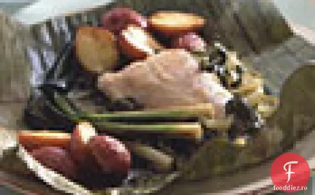 Pește învelit în frunze de banană cu Chile Rajas și Crema