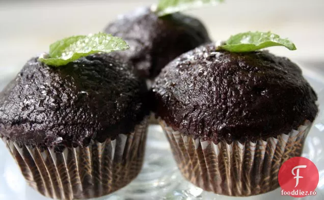 Cupcakes Cu Mentă Subțire De Ciocolată