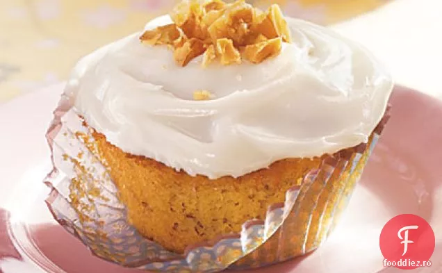 Cupcakes cu banane cu glazură de brânză cremă