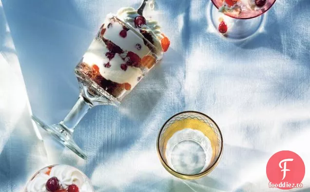Fleac de turtă dulce cu Kumquats confiate și afine braconate cu vin
