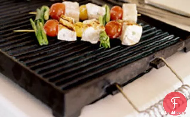 Kebab-uri de pește-spadă marinate cu iaurt