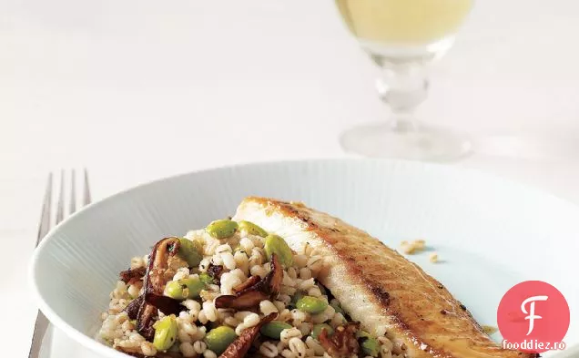 Tilapia cu salată de orz, Shiitake și Edamame