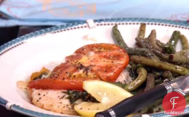 Tilapia la cuptor cu roșii și busuioc