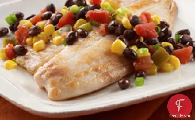 Tilapia Cu Fasole Neagră Și Porumb Pentru Doi