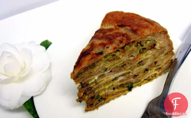 Magpie ' s : KK Challenge: Chatti Pathiri din grâu integral - clătite stratificate sărate cu umplutură de masala de pui