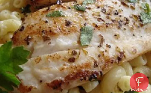 Tilapia cu lămâie prăjită cu paste parmezane