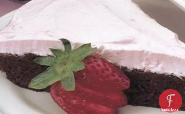 Plăcintă Brownie ușor de copt cu Topping de cremă de căpșuni