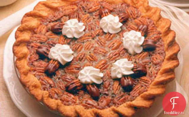 Plăcintă cu nuci Pecan dantelate cu ciocolată