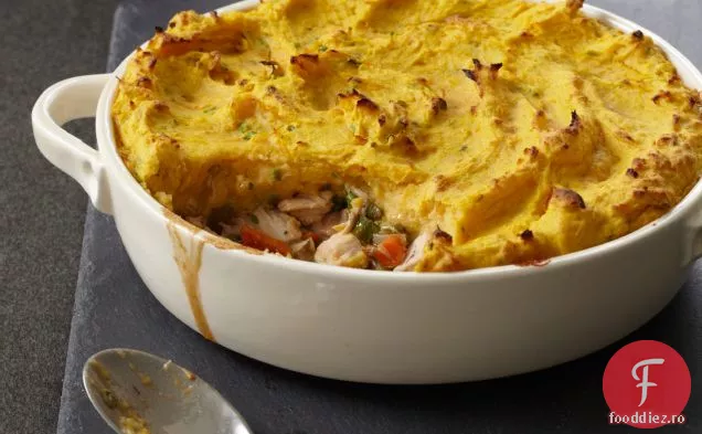 Plăcintă de Ciobanesc de curcan cu Topping cu doi cartofi