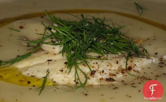Supă de cartofi răcită cu păstrăv afumat