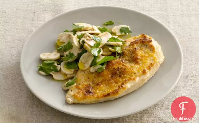 Pecorino - pui cu crustă cu salată de ciuperci