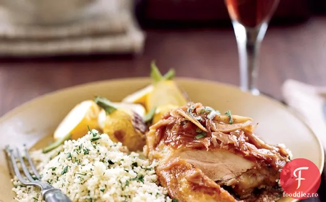 Pui în oțet de vin roșu