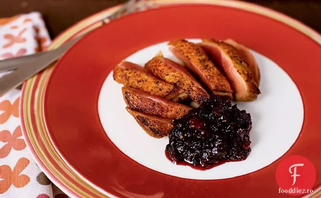 Piept de rață ars cu Chutney de fructe de Port