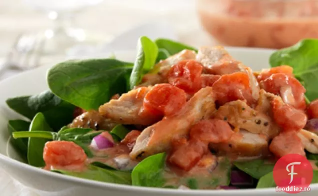 Curcan Cu Salată De Roșii Și Spanac