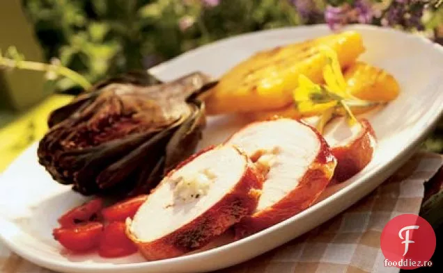 Prosciutto-piept de curcan învelit cu Fontina și salvie