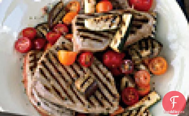 Ton la grătar cu legume provensale și Aioli ușori