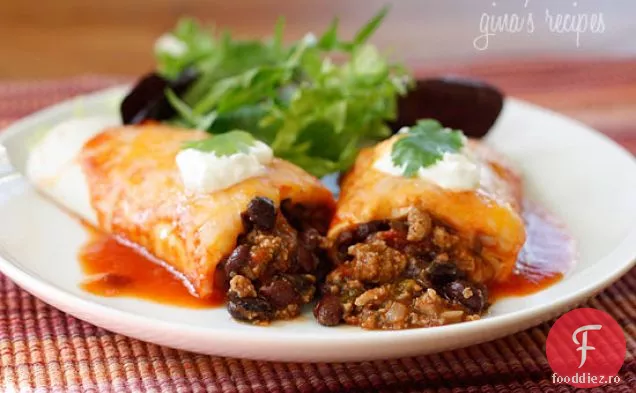 Enchiladas De Curcan Și Fasole Neagră