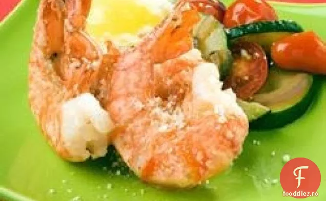 Creveți Tigru Cu Lămâie Și Usturoi Fript