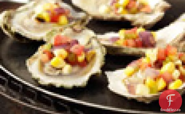 Stridii De Pe Coasta De Est La Grătar Cu Jalape De Porumb Sos Salsita