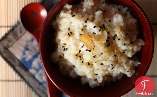 Budincă De Orez Cu Yuzu, Vanilie Și Sake