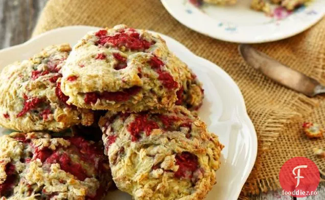 Biscuiți De Zmeură Din Fulgi De Ovăz Din Grâu Integral