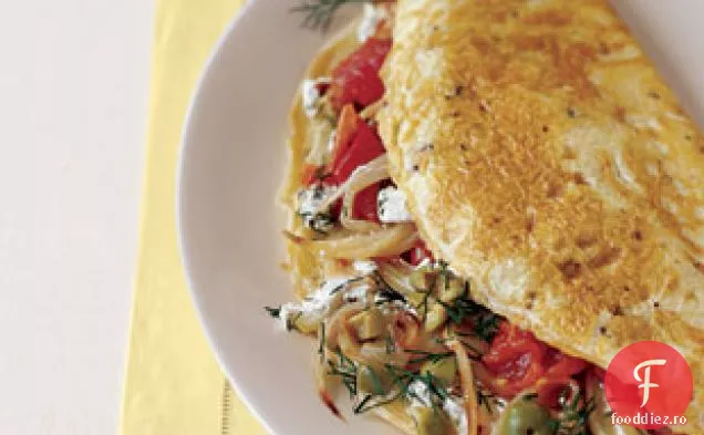 Omletă De Cină Mediteraneană Cu Fenicul, Măsline Și Mărar