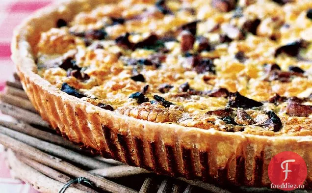 Quiche cu ciuperci și șuncă