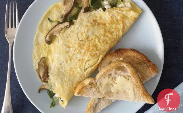 Omlete cu ciuperci sălbatice și brânză de capră