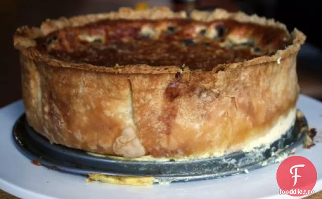 Quiche de ciuperci deasupra