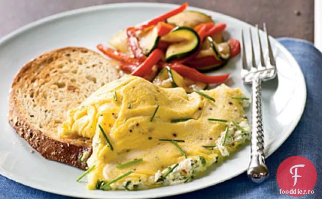 Omletă cu ierburi și brânză de capră
