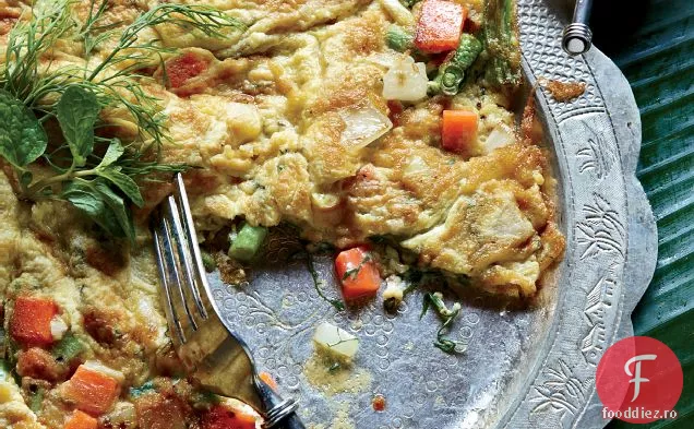 Omletă Lao cu mărar, Scallion și Chile thailandeze