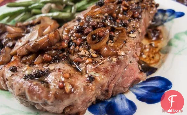 Steak Au Poivre Cu Ciuperci Porta Bella Sotate