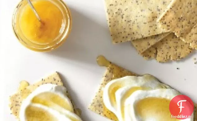 Biscuiți de migdale-Mac cu brânză de vaci și miere