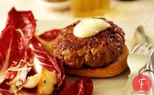 Burger de ton ars cu față deschisă cu maioneză Wasabi