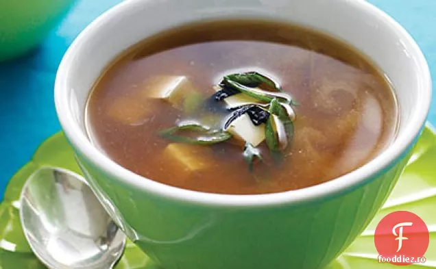 Supă Miso cu Tofu și Nori