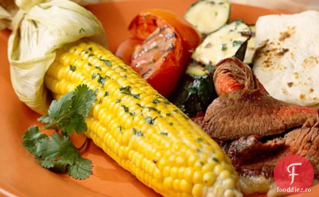 Legume la grătar cu unt de coriandru