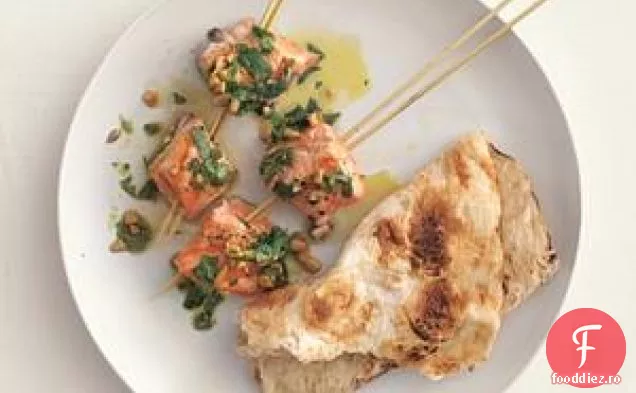 Rețetă De Kebab De Somon Cu Sos De Coriandru