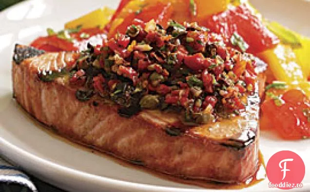 Ton la grătar cu gust de roșii uscate la soare