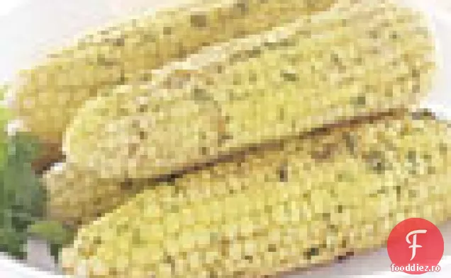 Porumb de tigaie pe Știulet cu parmezan și coriandru