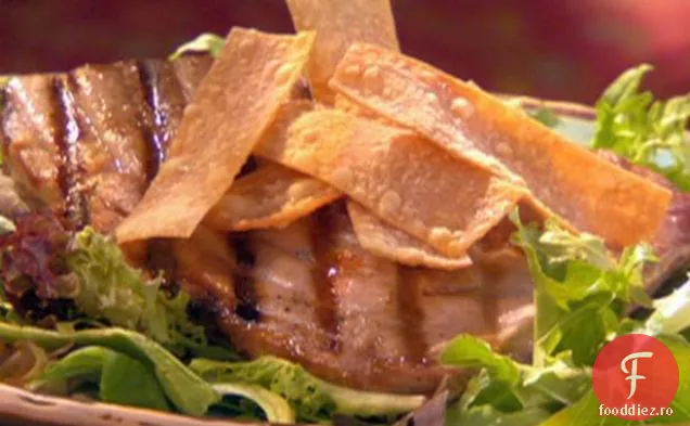 Ton ars cu sos de lămâie-Wasabi și chipsuri Wonton cu muștar fierbinte