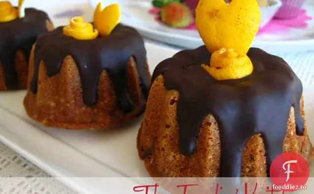 Mini Prăjituri Portocalii Cu Ganache De Ciocolată