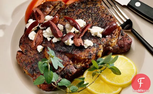 Grecian Skillet Rib Eyes