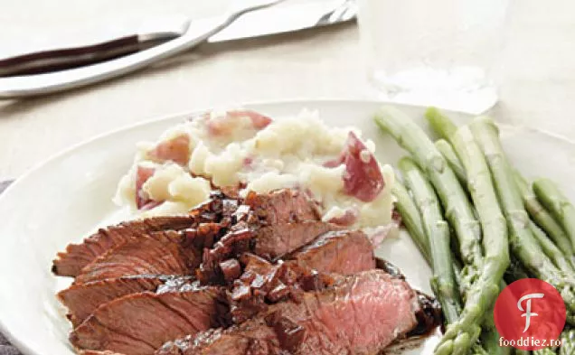 Friptură de mușchi cu Merlot-reducere balsamică