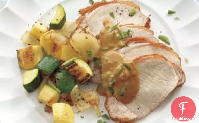 Cotlet De Porc Cu Sos De Muștar Și Suc De Fructe Saut