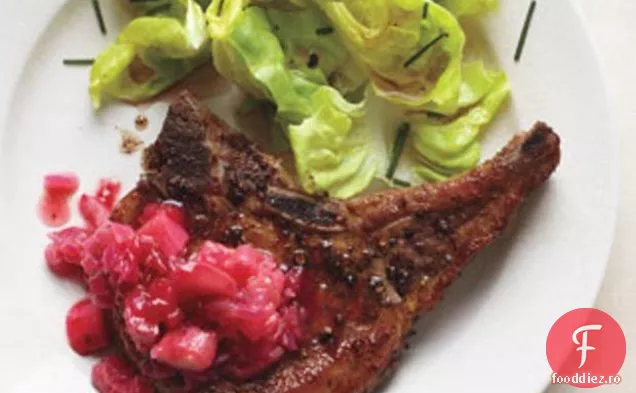 Cotlet De Porc Cu Rețetă De Chutney De Rubarbă Acidulată