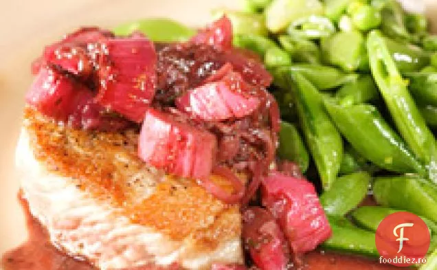 Cotlet De Porc Cu Compot De Rubarbă