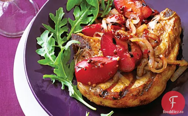 Cotlet de porc la grătar cu Chutney de prune