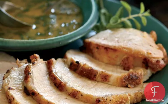 Loin de porc prăjit cu sos de portocale