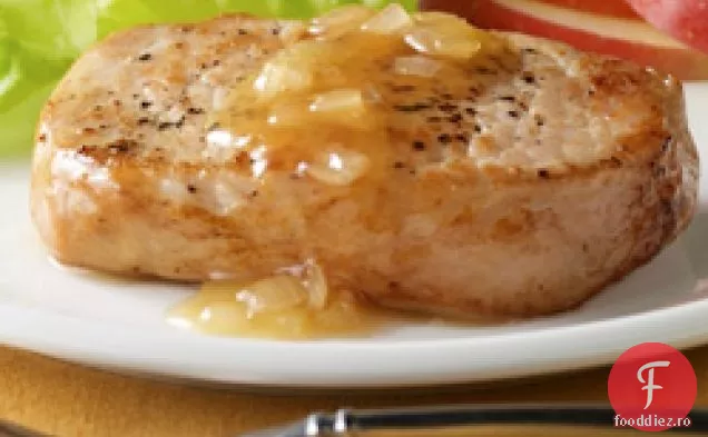 Cotlet de porc cu sos de ceapă de cidru
